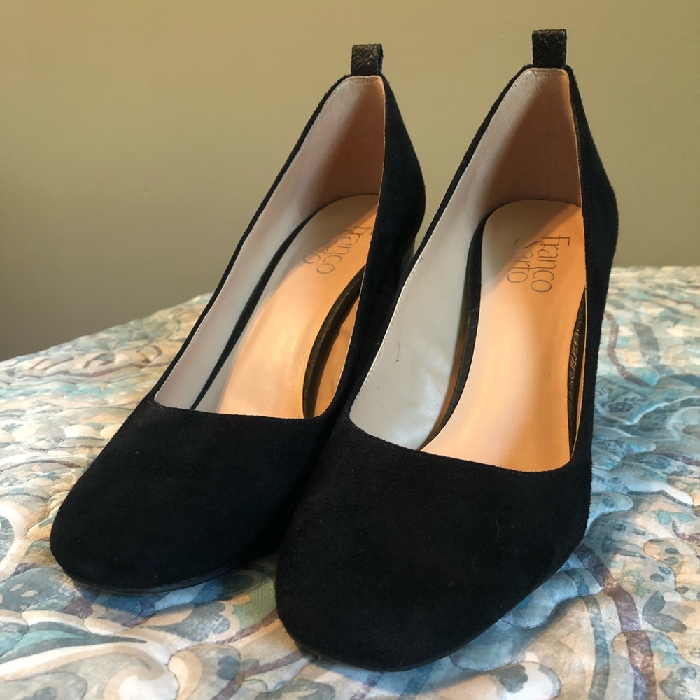Franco Sarto Black Suede 3inch Heels